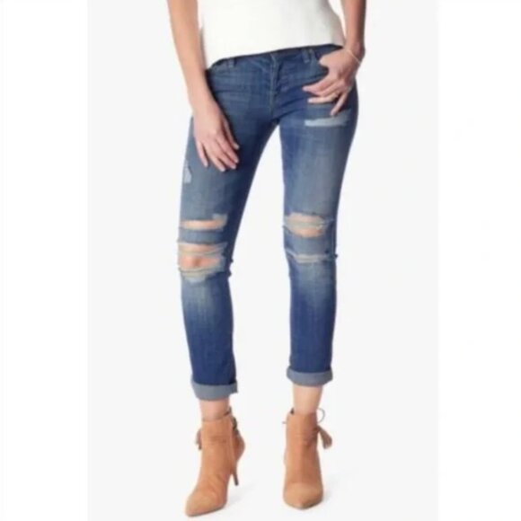 7 For All Mankind Denim - 7 For All Mankind Josefina Distressed Skinny Boyfriend Jeans
